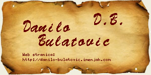 Danilo Bulatović vizit kartica